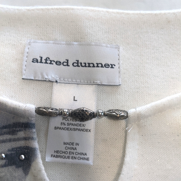 Alfred Dunner Floral Print Sparkle Shirt - Picture 5 of 8